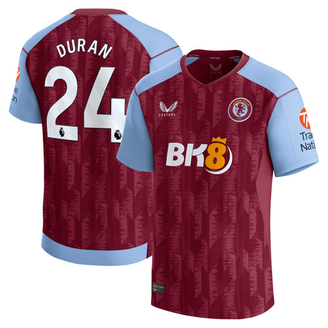 Aston Villa Castore Home Shirt 2023-24 with Duran 24 printing - Kit Captain