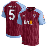 Aston Villa Castore Home Shirt 2023-24 with Mings 5 printing - Kit Captain