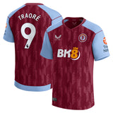 Aston Villa Castore Home Shirt 2023-24 with Traoré 9 printing - Kit Captain