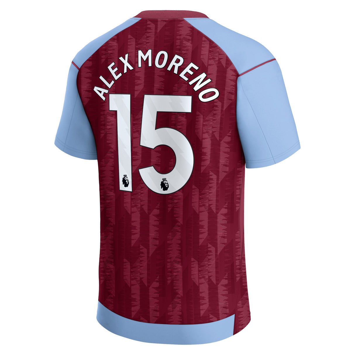 Aston Villa Castore Home Shirt 2023-24 - Kids with Alex Moreno 15 printing - Kit Captain