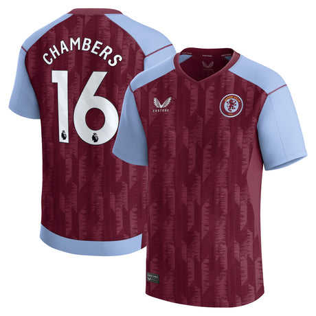 Aston Villa Castore Home Shirt 2023-24 - Kids with Chambers 16 printing - Kit Captain