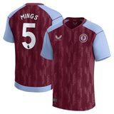 Aston Villa Castore Home Shirt 2023-24 - Kids with Mings 5 printing - Kit Captain