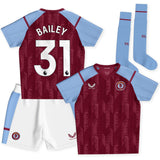 Aston Villa Castore Home Infant Kit 2023-24 with Bailey 31 printing - Kit Captain