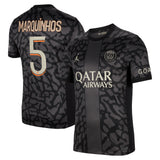 PSG x Jordan Third Stadium Shirt 2023-24 with Marquinhos 5 printing - Kit Captain