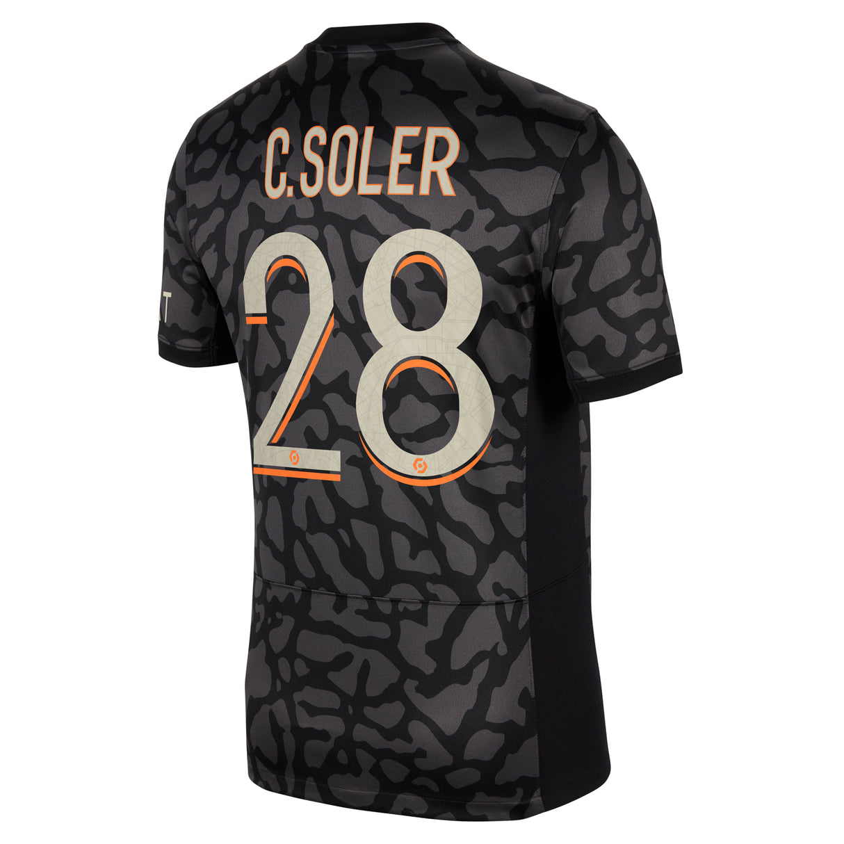 PSG x Jordan Third Stadium Shirt 2023-24 with C. Soler 28 printing - Kit Captain