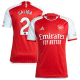 Arsenal adidas Home Shirt 2023-24 with Saliba 2 printing - Kit Captain