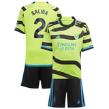 Arsenal adidas Away Minikit 2023-24 with Saliba 2 printing - Kit Captain