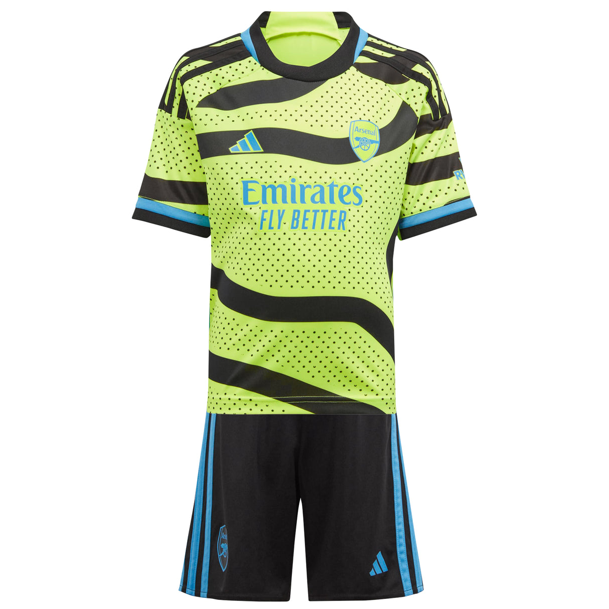 Arsenal adidas Away Minikit 2023-24 with Saliba 2 printing - Kit Captain