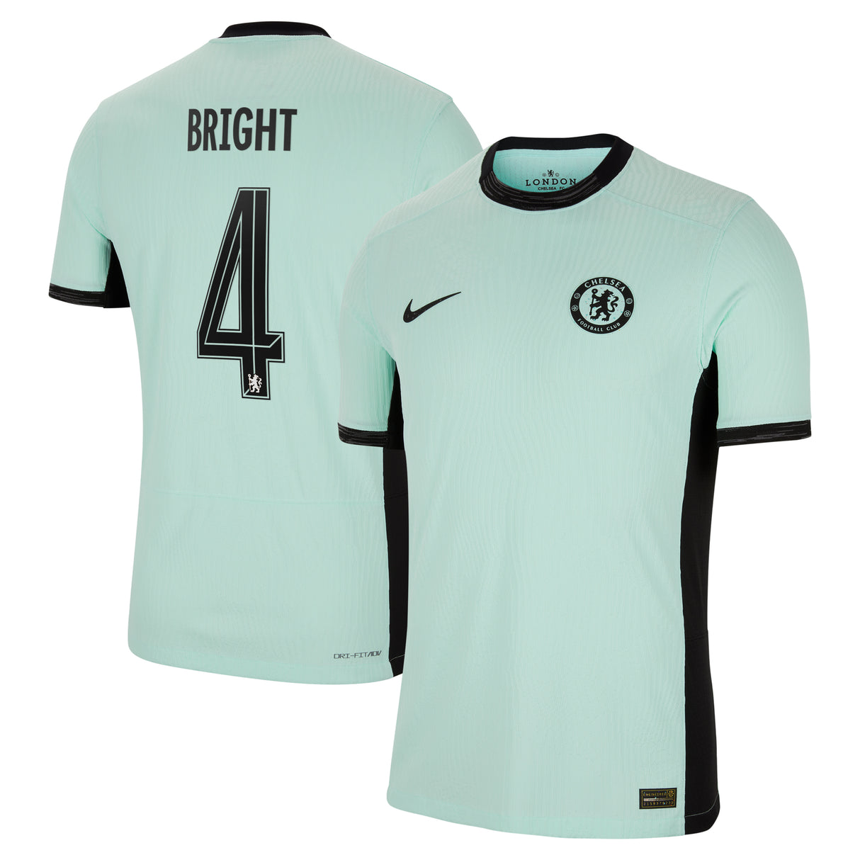 Chelsea Third Vapor Match Shirt 2023-24 with Bright 4 printing - Kit Captain