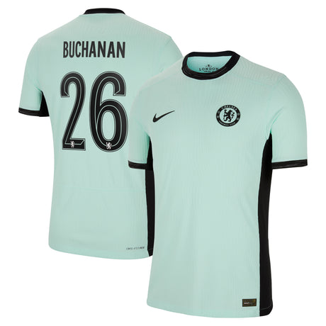 Chelsea Third Vapor Match Shirt 2023-24 with Buchanan 26 printing - Kit Captain