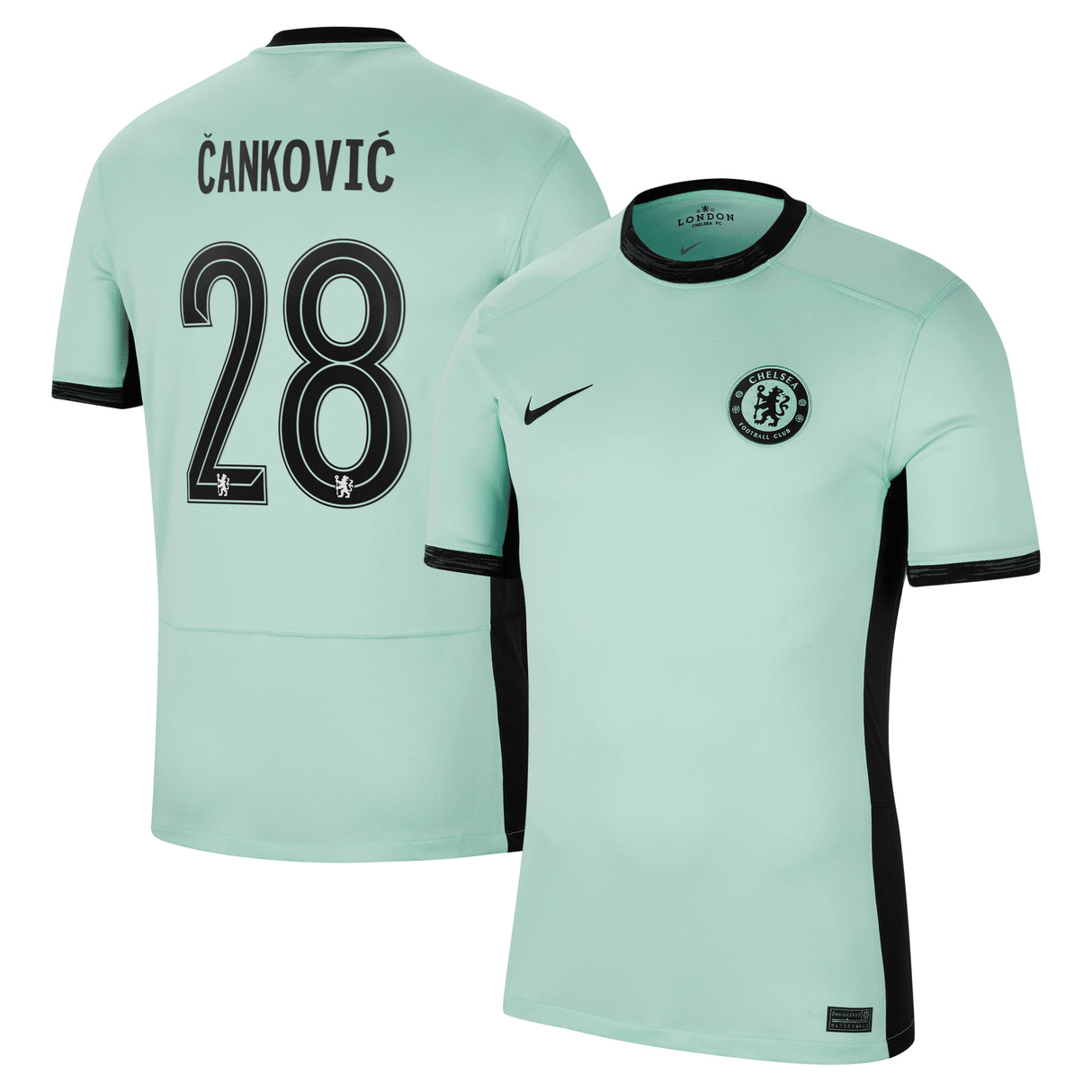 Chelsea Cup Nike Third Stadium Shirt 2023-24 with Čanković 28 printing