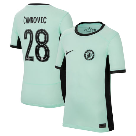 Chelsea Third Stadium Shirt 2023-24 - Kids with Čanković  28 printing - Kit Captain