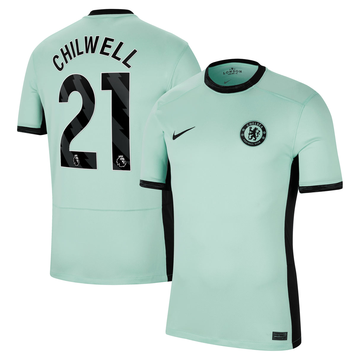 Chelsea Third Stadium Shirt 2023-24 with Chilwell 21 printing - Kit Captain