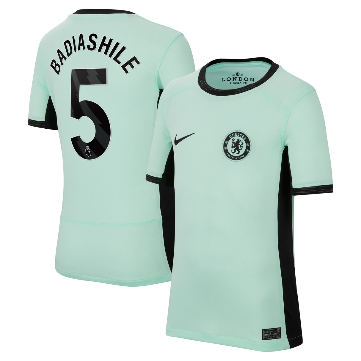 Chelsea Nike Third Stadium Shirt 2023-24 - Kids with Badiashile 5 printing