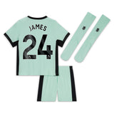 Chelsea Third Stadium Kit 2023-24 - Little Kids with James 24 printing - Kit Captain