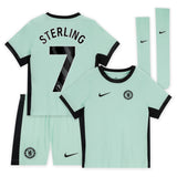 Chelsea Third Stadium Kit 2023-24 - Little Kids with Sterling 7 printing - Kit Captain