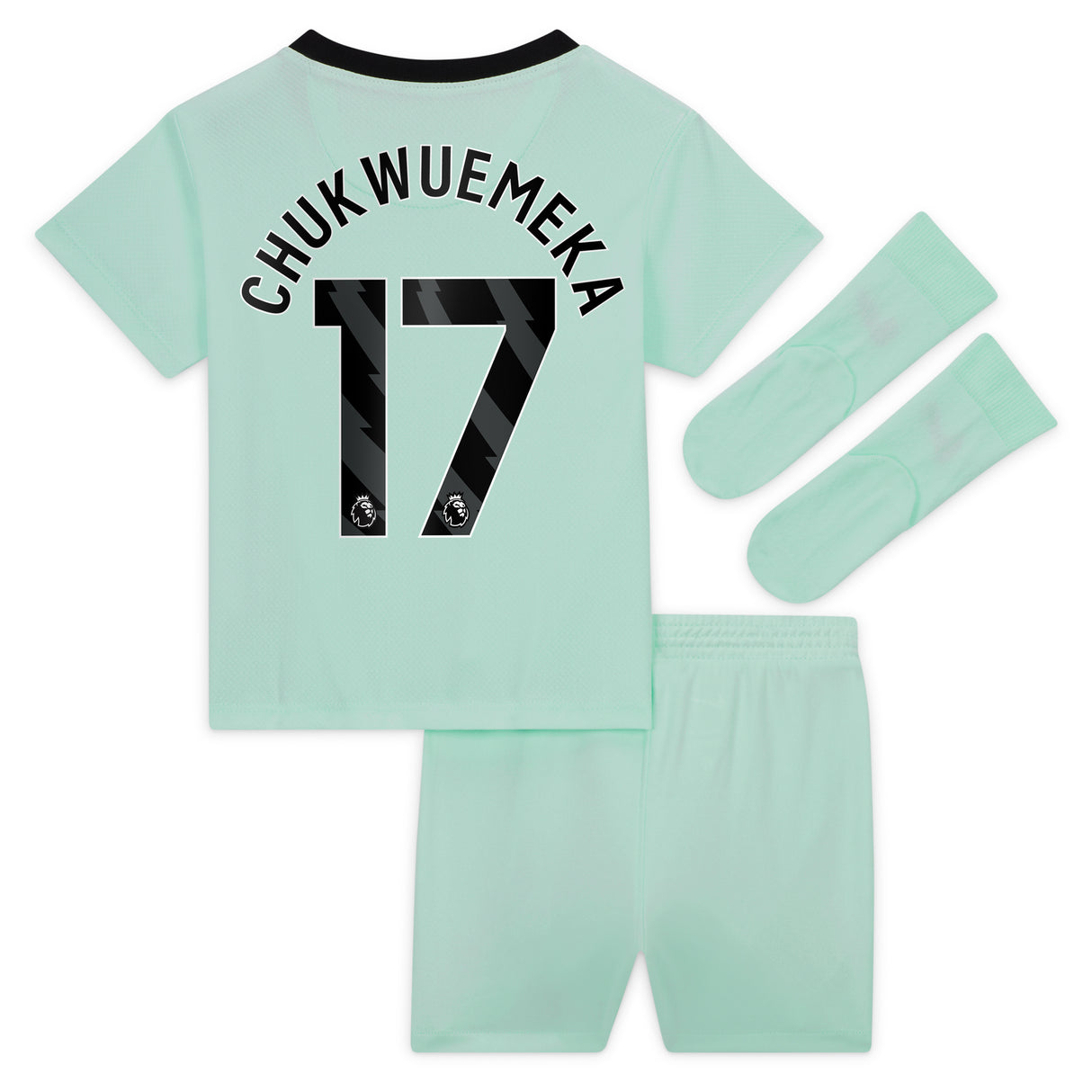 Chelsea Third Stadium Kit 2023-24 - Infants with Chukwuemeka 17 printing - Kit Captain