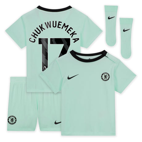 Chelsea Third Stadium Kit 2023-24 - Infants with Chukwuemeka 17 printing - Kit Captain