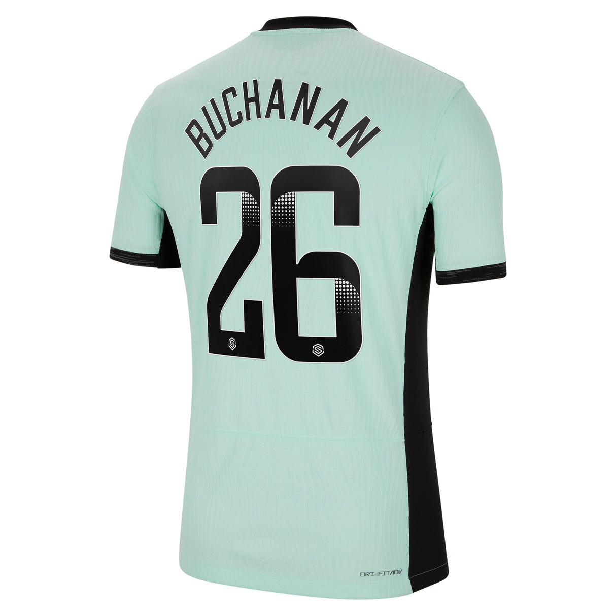 Chelsea WSL Third Vapor Match Shirt 2023-24 with Buchanan 26 printing - Kit Captain