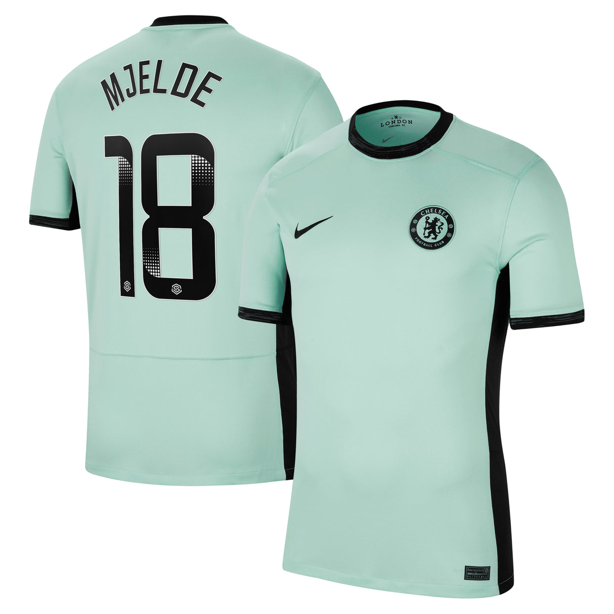 Chelsea WSL Third Stadium Shirt 2023-24 with Mjelde 18 printing - Kit Captain