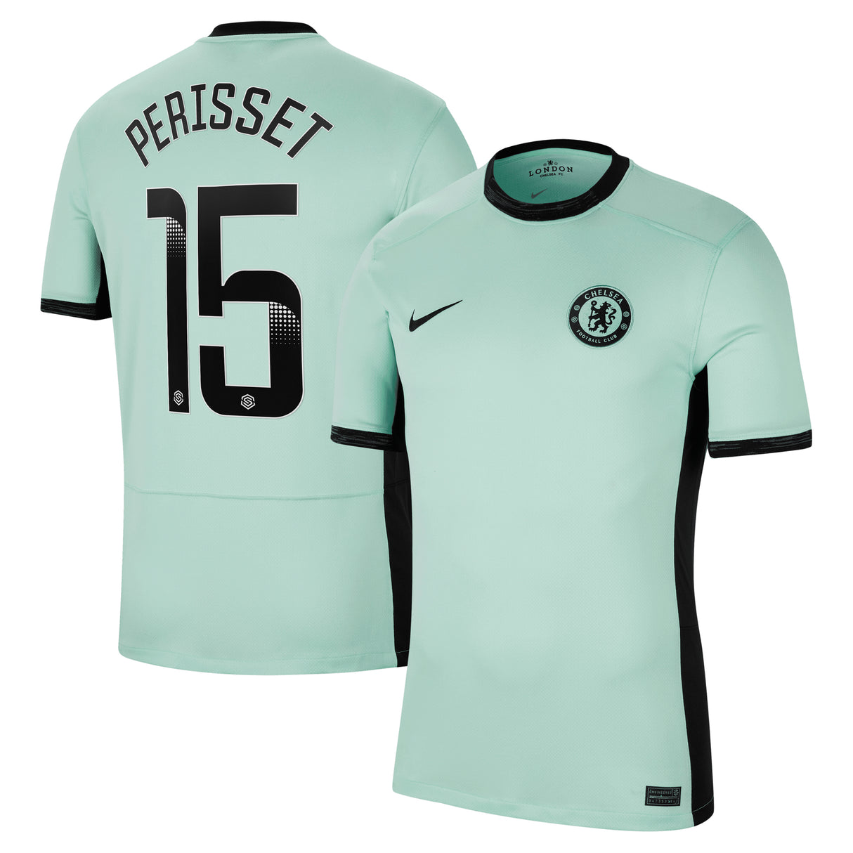 Chelsea WSL Third Stadium Shirt 2023-24 with Perisset 15 printing - Kit Captain