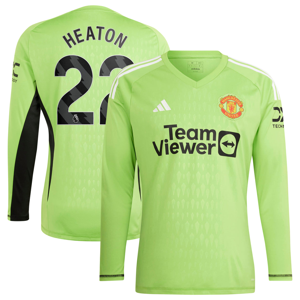 Manchester United EPL adidas Home Goalkeeper Shirt 2023-24 - Long Sleeve with Heaton 22 printing - Kit Captain