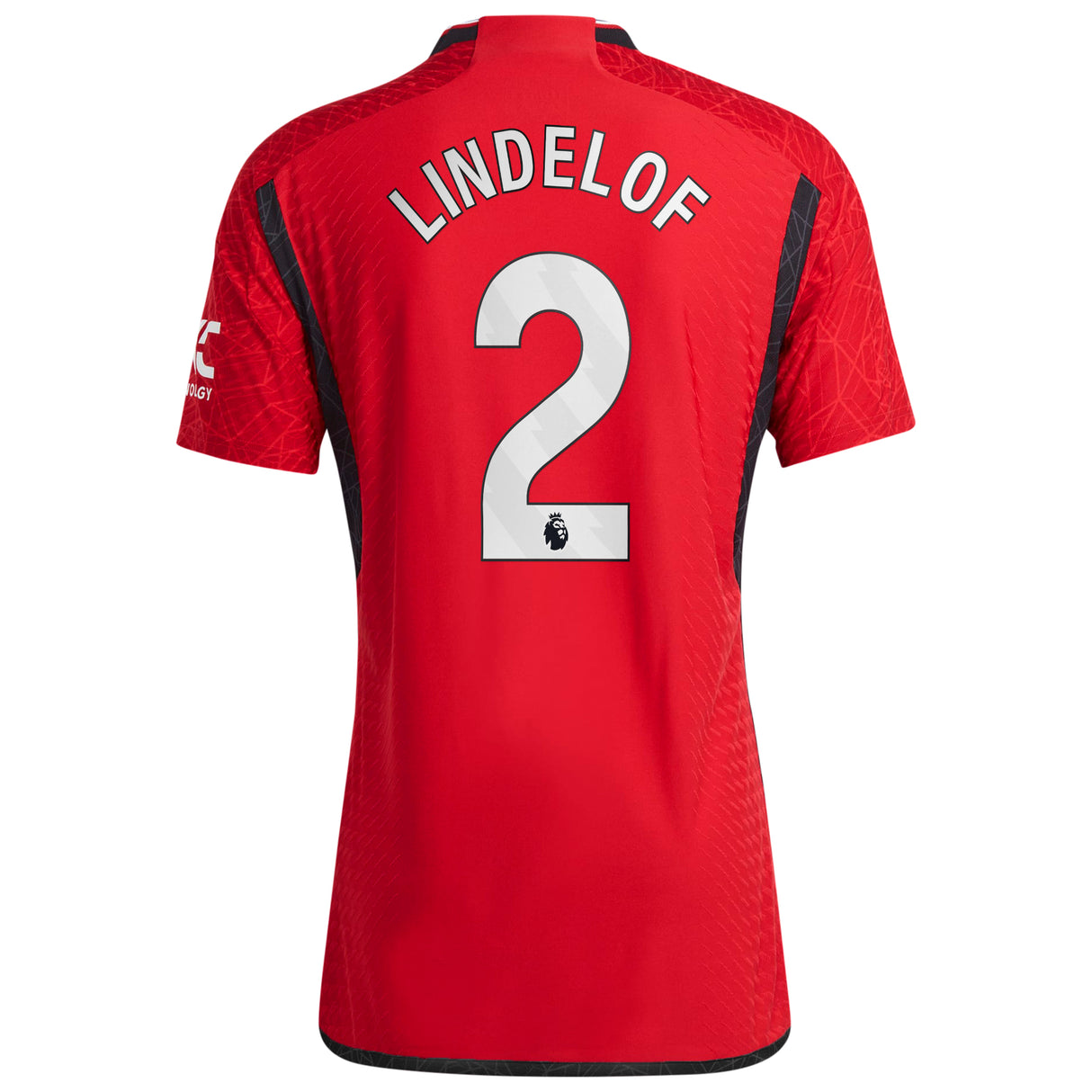 Manchester United EPL adidas Home Authentic Shirt 2023-24 with Lindelof 2 printing - Kit Captain