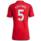 Manchester United EPL adidas Home Authentic Shirt 2023-24 with Maguire 5 printing - Kit Captain