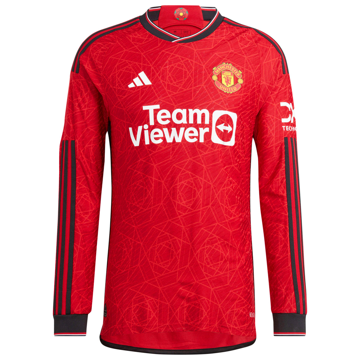 Manchester United EPL adidas Home Authentic Shirt 2023-24 - Long Sleeve with Shoretire 47 printing - Kit Captain