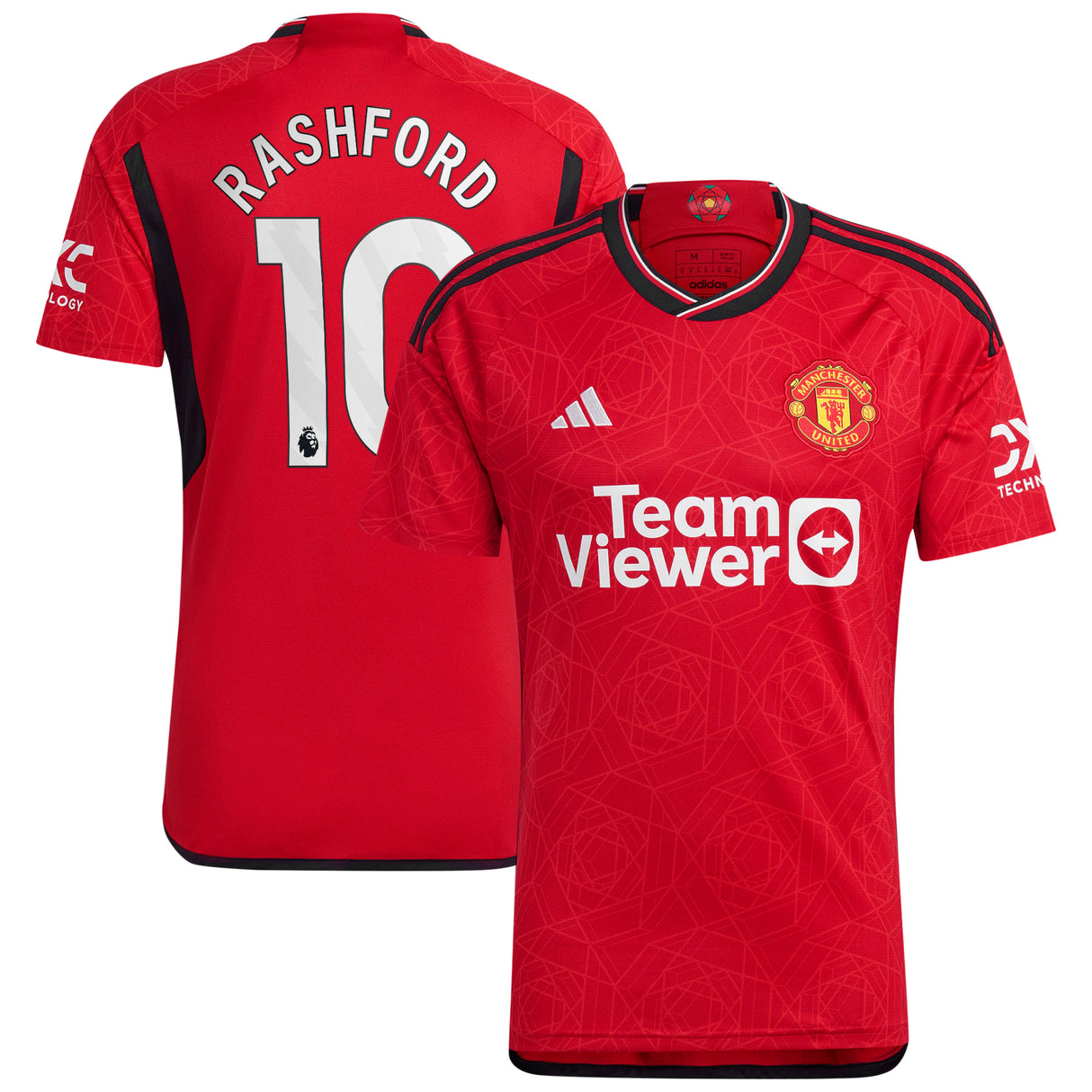 Manchester United EPL adidas Home Shirt 2023-24 with Rashford 10 printing - Kit Captain