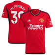 Manchester United EPL adidas Home Shirt 2023-24 with McTominay 39 printing - Kit Captain