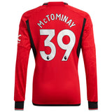 Manchester United EPL adidas Home Shirt 2023-24 - Long Sleeve with McTominay 39 printing - Kit Captain