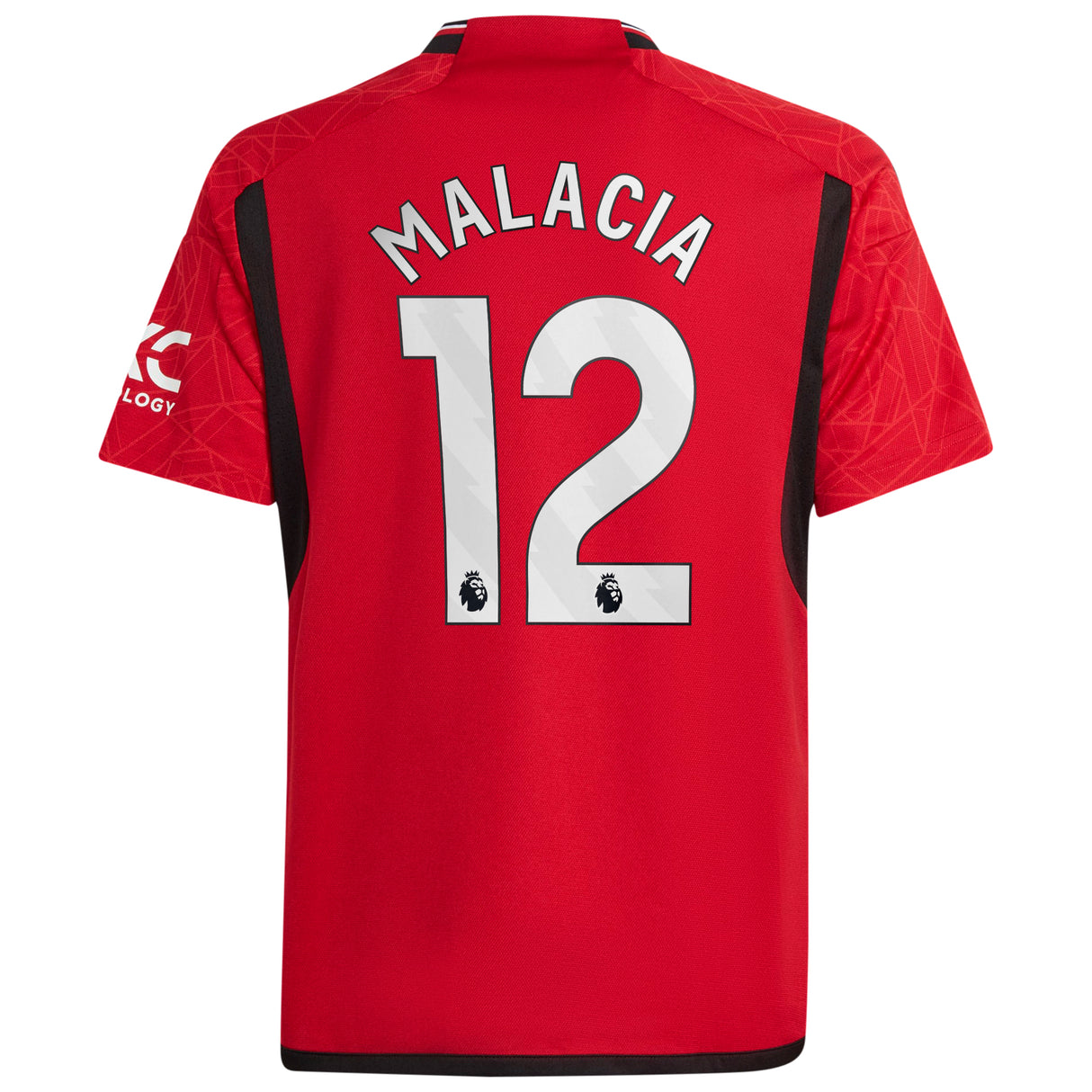 Manchester United EPL adidas Home Shirt 2023-24 - Kids with Malacia 12 printing - Kit Captain