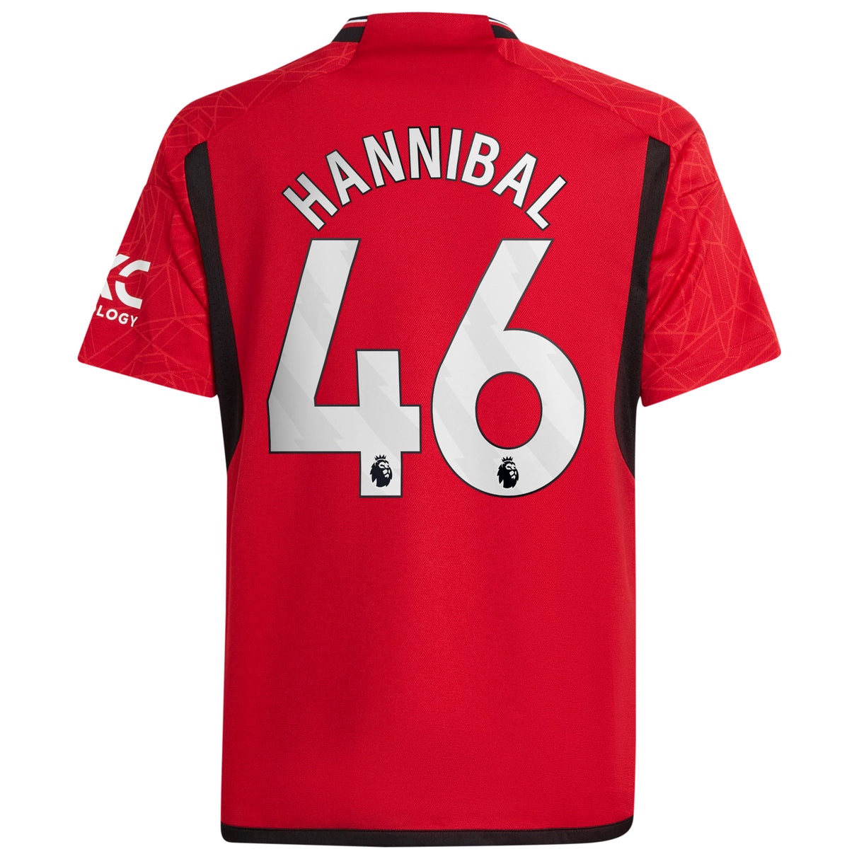 Manchester United EPL adidas Home Shirt 2023-24 - Kids with Hannibal 46 printing - Kit Captain