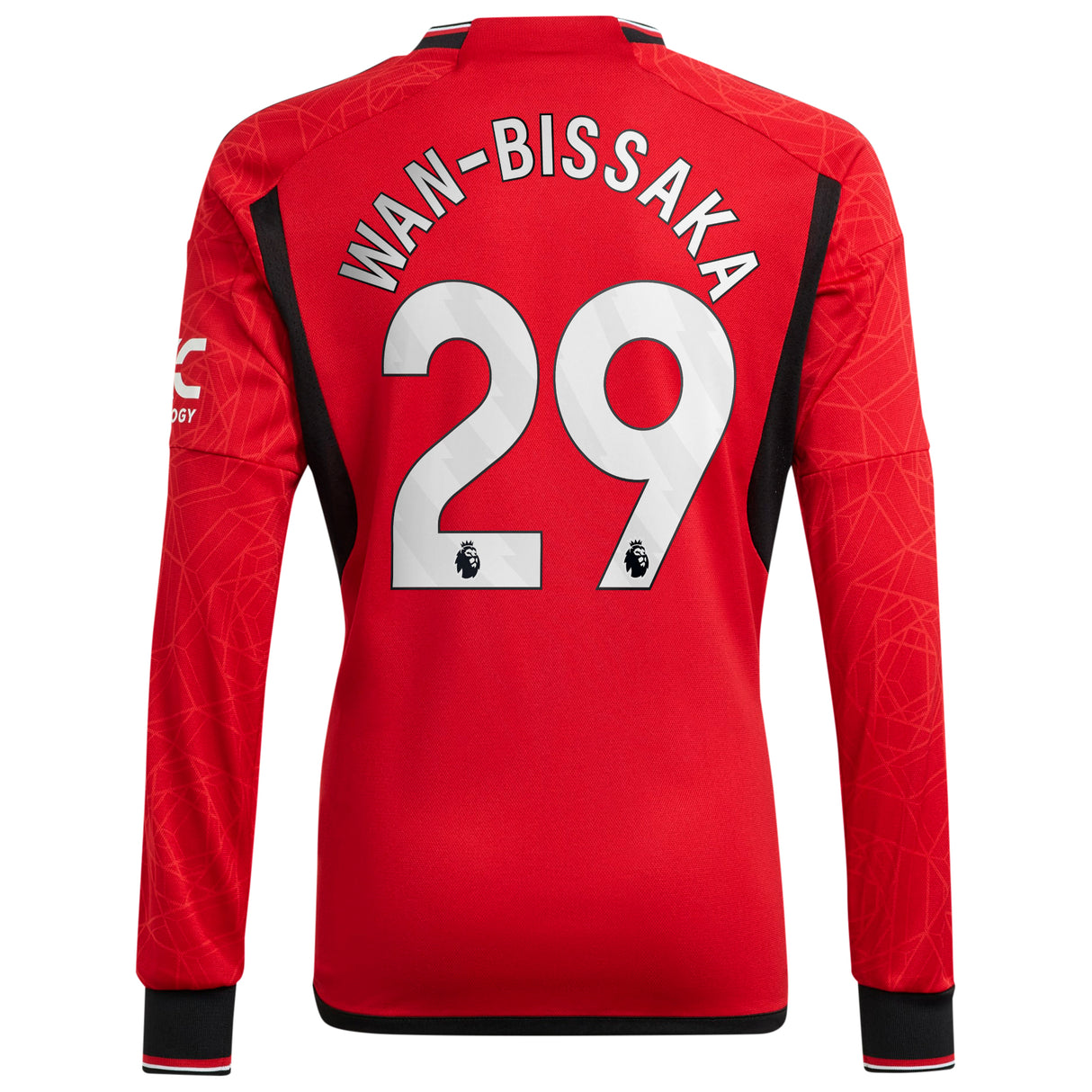 Manchester United EPL adidas Home Shirt 2023-24 - Kids - Long Sleeve with Wan-Bissaka 29 printing - Kit Captain