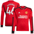 Manchester United EPL adidas Home Shirt 2023-24 - Kids - Long Sleeve with Hannibal 46 printing - Kit Captain