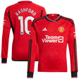 Manchester United EPL adidas Home Shirt 2023-24 - Kids - Long Sleeve with Rashford 10 printing - Kit Captain