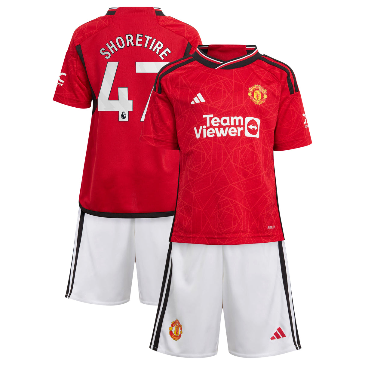 Manchester United EPL adidas Home Minikit 2023-24 with Shoretire 47 printing - Kit Captain