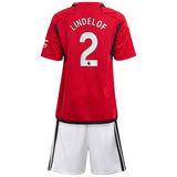 Manchester United EPL adidas Home Minikit 2023-24 with Lindelof 2 printing - Kit Captain