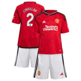 Manchester United EPL adidas Home Minikit 2023-24 with Lindelof 2 printing - Kit Captain