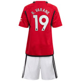 Manchester United EPL adidas Home Minikit 2023-24 with R. Varane 19 printing - Kit Captain