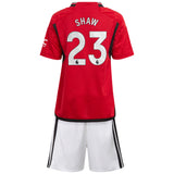 Manchester United EPL adidas Home Minikit 2023-24 with Shaw 23 printing - Kit Captain