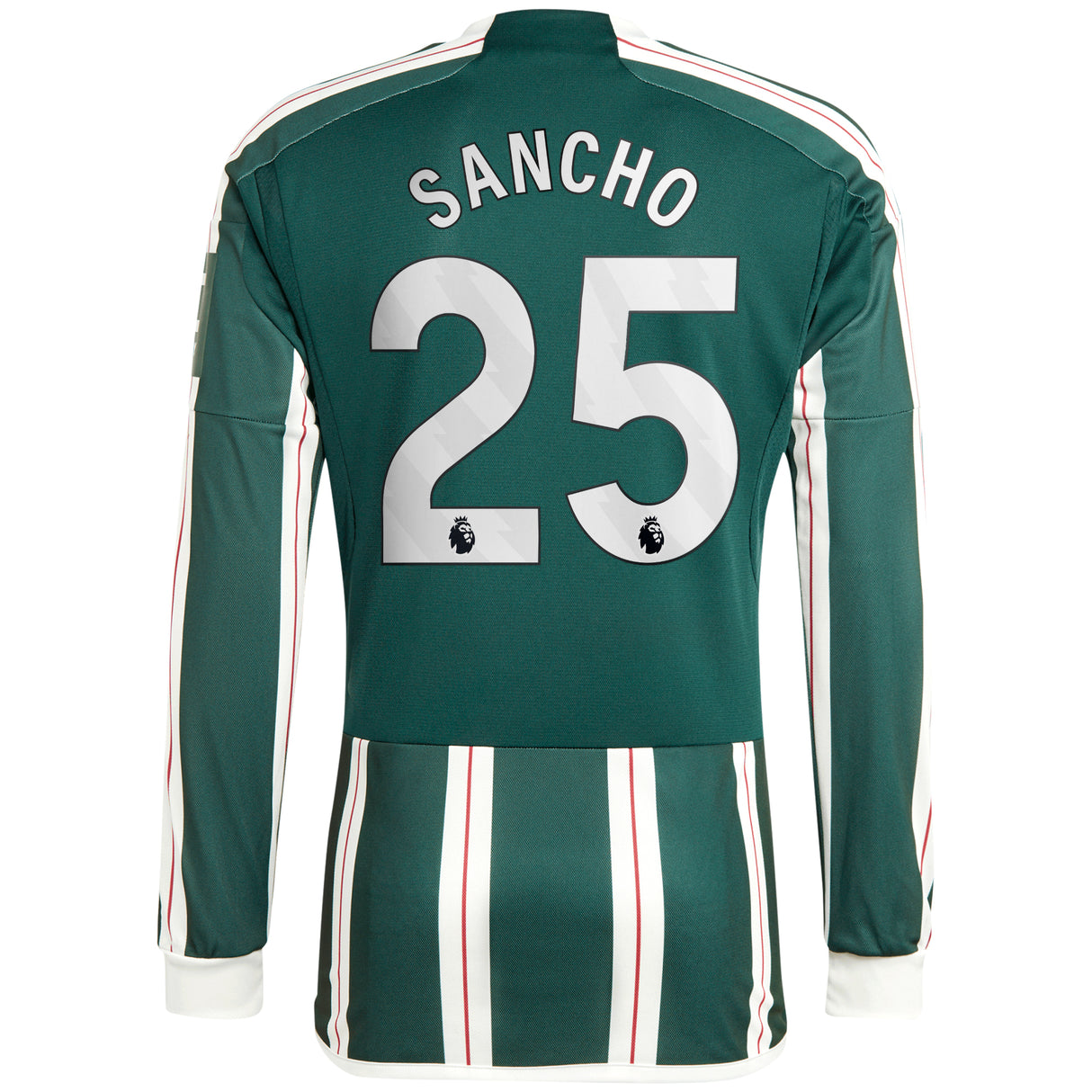 Manchester United EPL adidas Away Shirt 2023-24 - Long Sleeve with Sancho 25 printing - Kit Captain