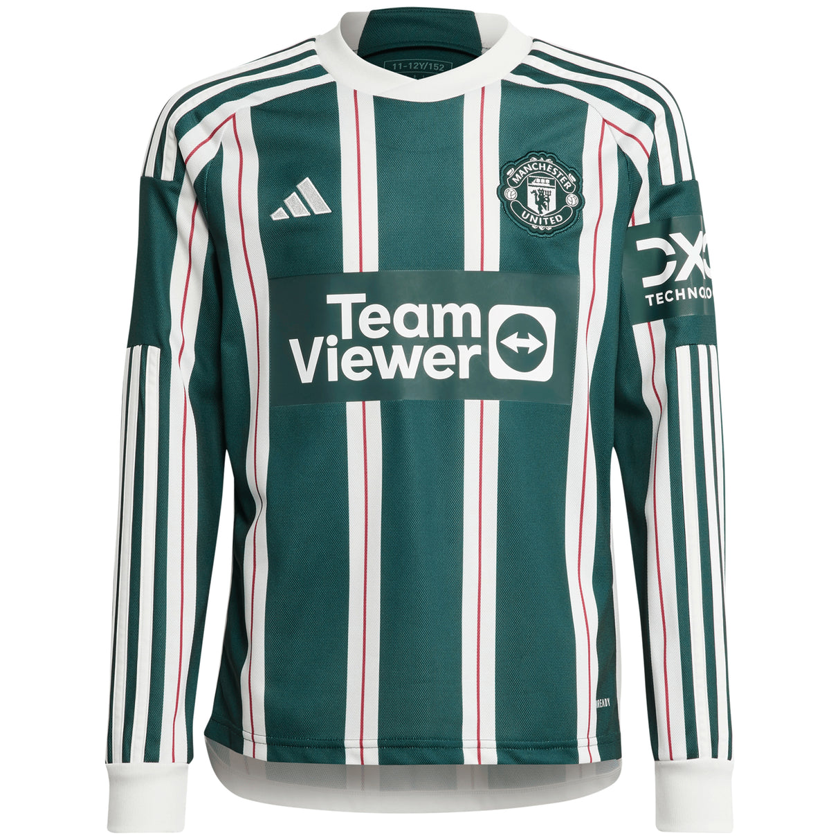 Manchester United EPL adidas Away Shirt 2023-24 - Kids - Long Sleeve with Sancho 25 printing - Kit Captain