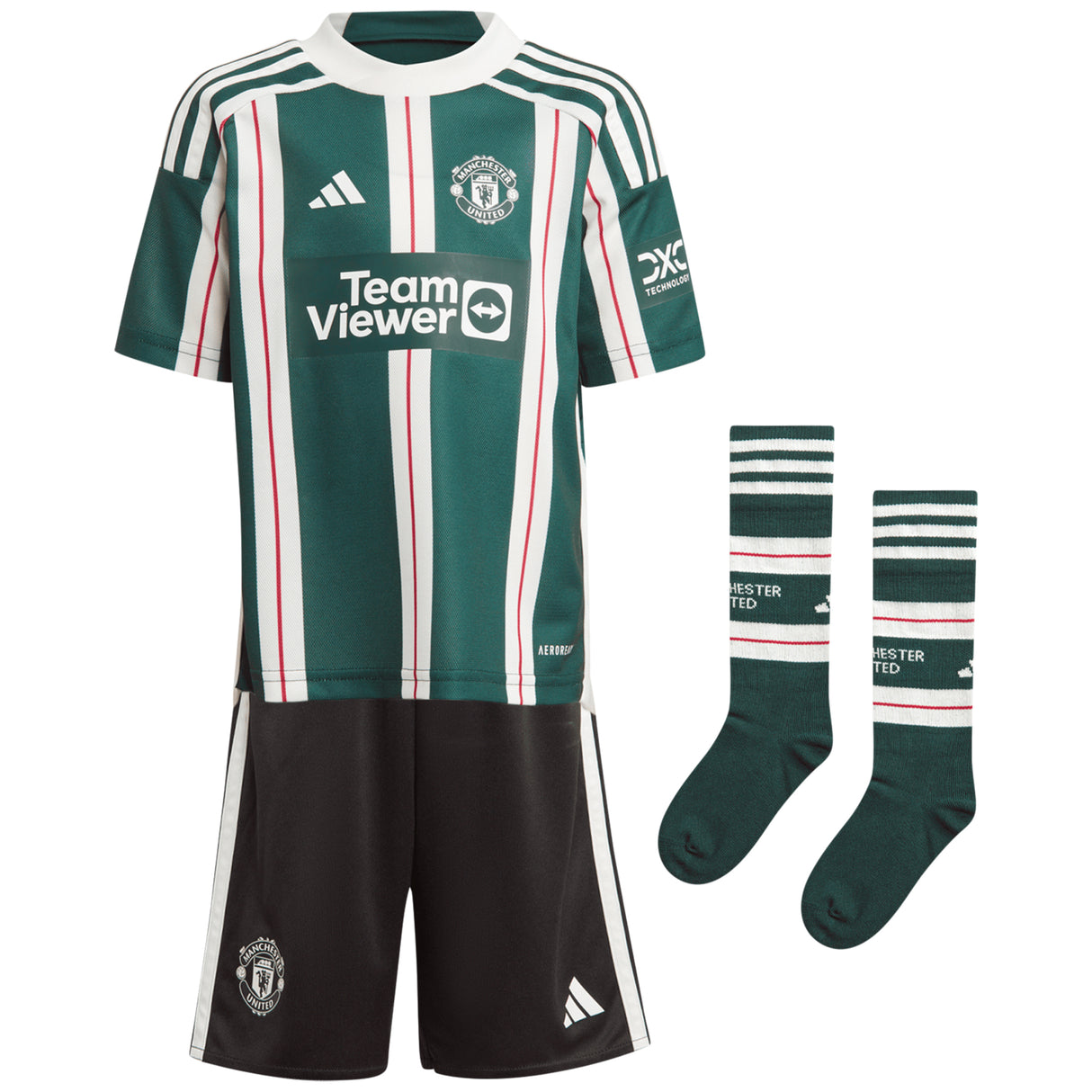 Manchester United EPL adidas Away Minikit 2023-24 with Sancho 25 printing - Kit Captain