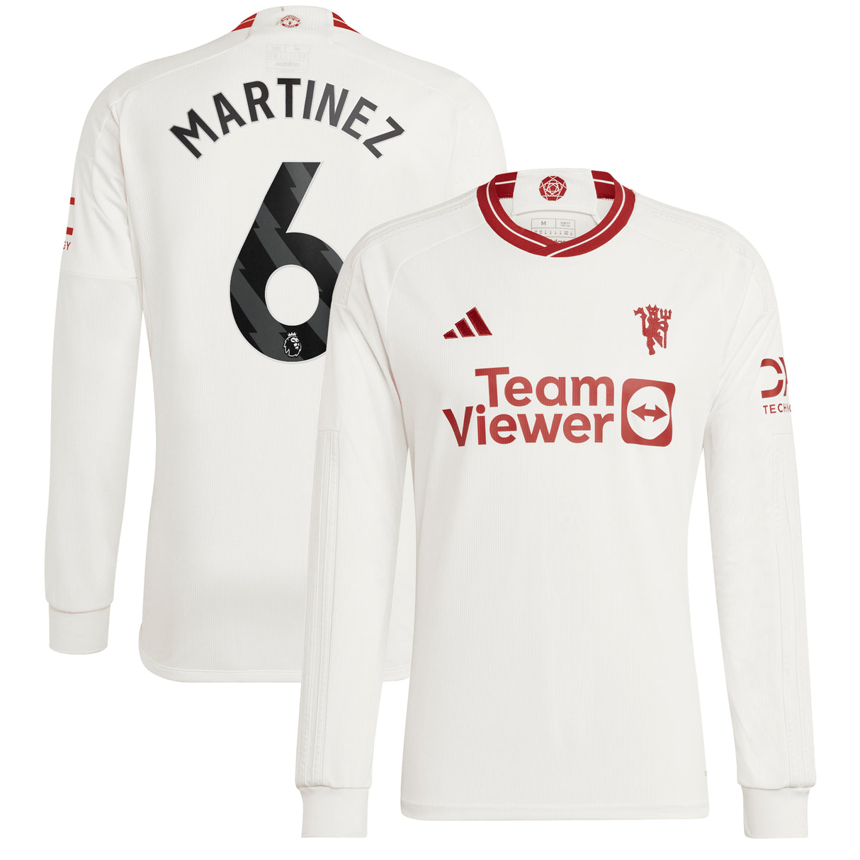 Manchester United EPL adidas Third Shirt 2023-24 - Long Sleeve with Martinez 6 printing - Kit Captain