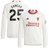 Manchester United EPL adidas Third Shirt 2023-24 - Kids - Long Sleeve with Sancho 25 printing - Kit Captain