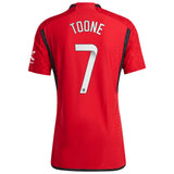 Manchester United WSL adidas Home Authentic Shirt 2023-24 with Toone 7 printing - Kit Captain