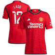 Manchester United WSL adidas Home Authentic Shirt 2023-24 with Ladd 12 printing - Kit Captain