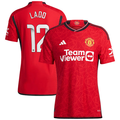 Manchester United WSL adidas Home Authentic Shirt 2023-24 with Ladd 12 printing - Kit Captain